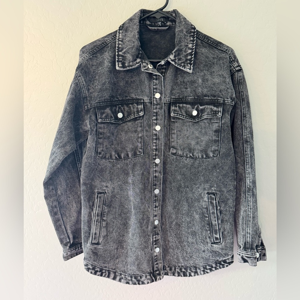 Iris Washed Black Denim Jacket - Women